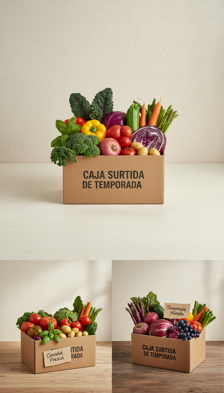 Caja mixta huerta de temporada, Raíces Cercanas