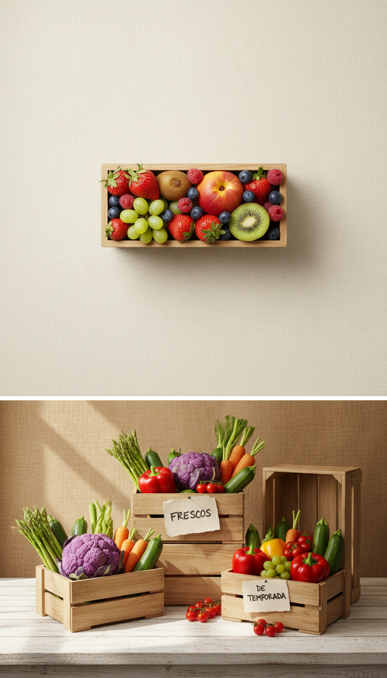 Caja pequeña de frutas frescas