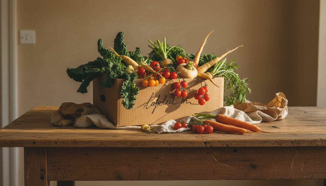 Caja pequeña de frutas frescas